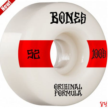 Bones 100's 52mm V4 Wide White Wheels