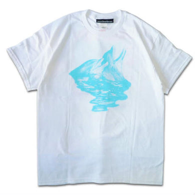 917 Tee Blue Dolphin White