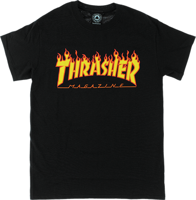 Thrasher Tee Flames Black