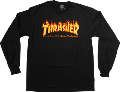 Thrasher L/S Tee Flames Black