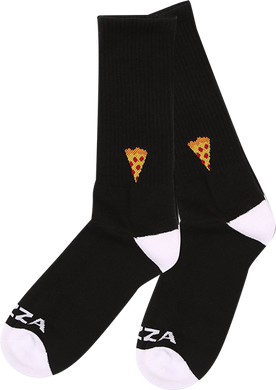 Pizza Socks Emoji Crew Black
