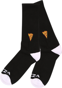 Pizza Socks Emoji Crew Black