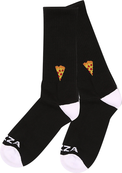 Pizza Socks Emoji Crew Black