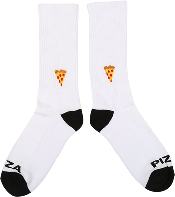 Pizza Socks Emoji Crew White