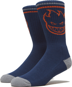 Spitfire Socks Bighead Crew Navy Orange Grey
