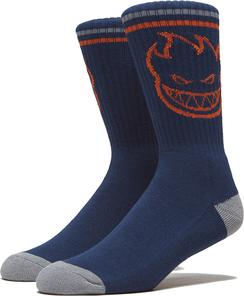Spitfire Socks Bighead Crew Navy Orange Grey