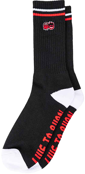 Spitfire Socks Eternal Embroidery Black White Red