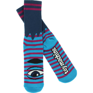 Toy Machine Socks Sect Eye Stripe Navy/Purple
