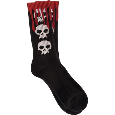 Zero Socks Skull Blood Black