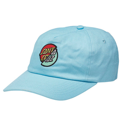 Santa Cruz Stapback Hat Unstructured Double Dot Light Blue