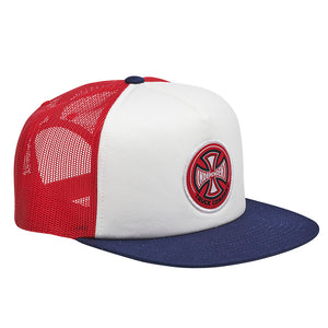 Independent Trucker Hat Cross Red/White/Blue
