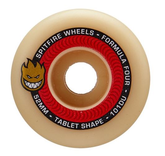 Spitfire Wheels 52mm Formula4 Tablet Natural/Red 101a