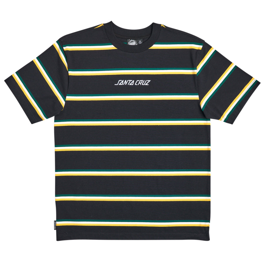 Santa Cruz Tee Shirt Solid Stripe Black yellow Green