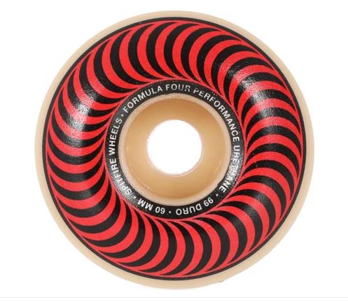 Spitfire Wheels 60mm 99a Classic Red Swirl Formula Four