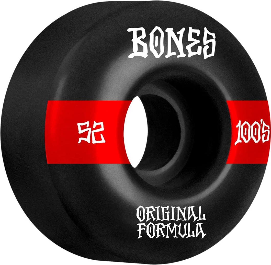 Bones 100's 52mm V4 Wide Black Wheels