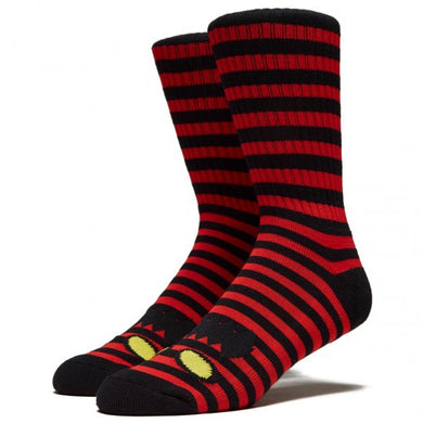 Toy Machine Socks Monster Face Mini Stripes Red