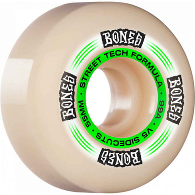 Bones 55mm V5 Sidecut Regulators Wheels White/Green 99a