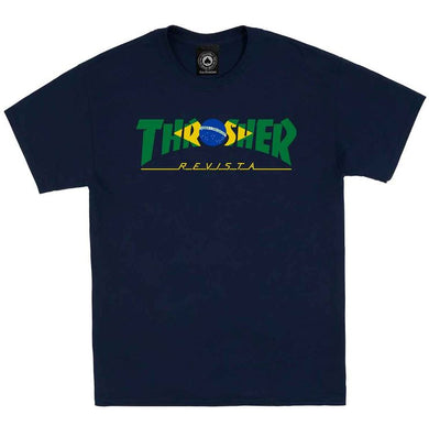 Thrasher Tee Brazil Revista Navy