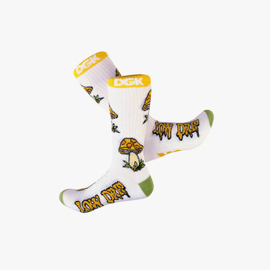DGK Socks Low Drip Crew White