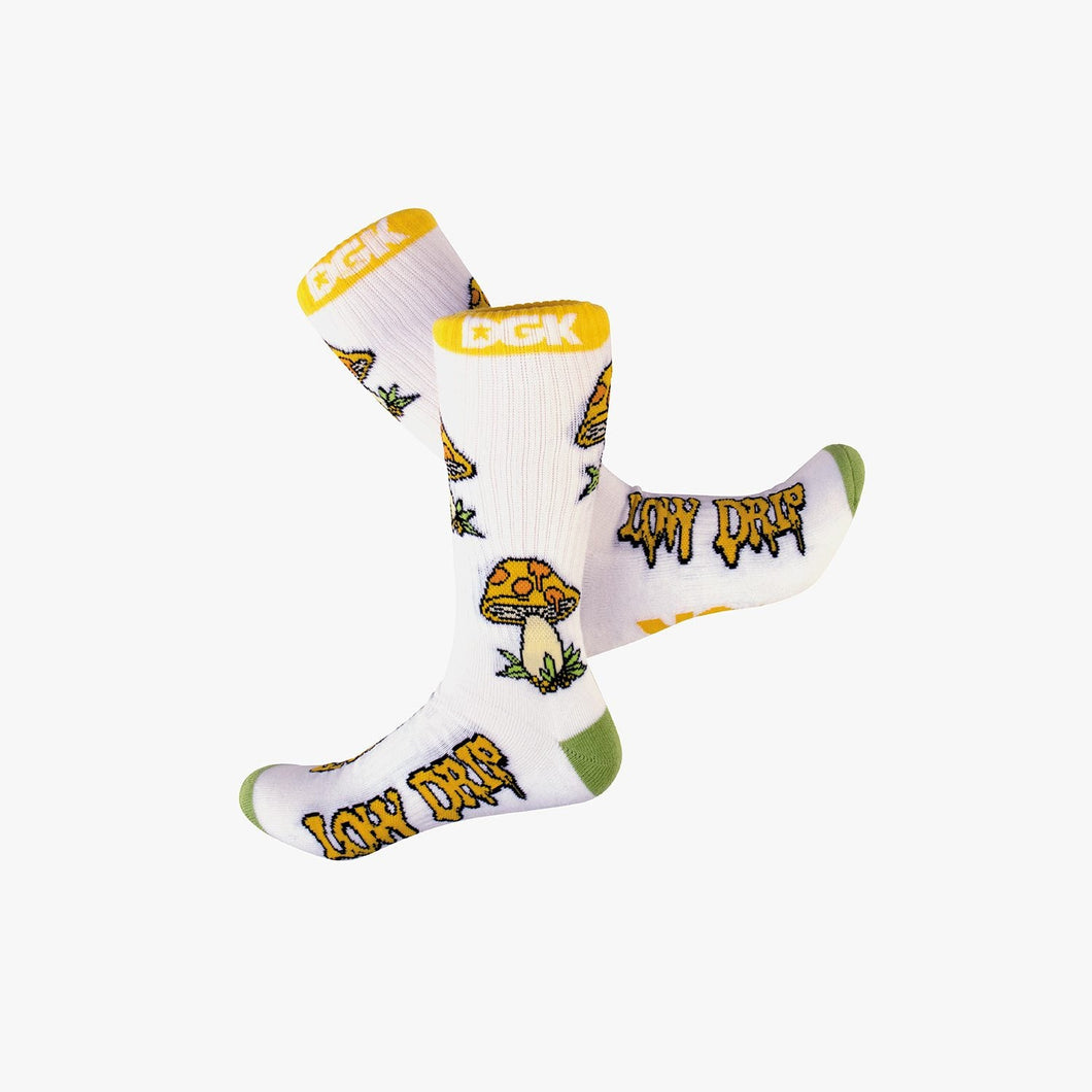 DGK Socks Low Drip Crew White