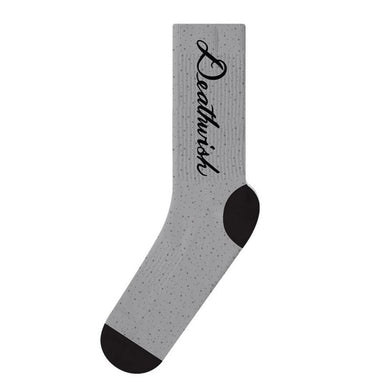 Deathwish Socks Script Grey