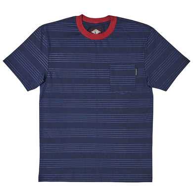Independent Tee Pocket Hachure Stripe Navy