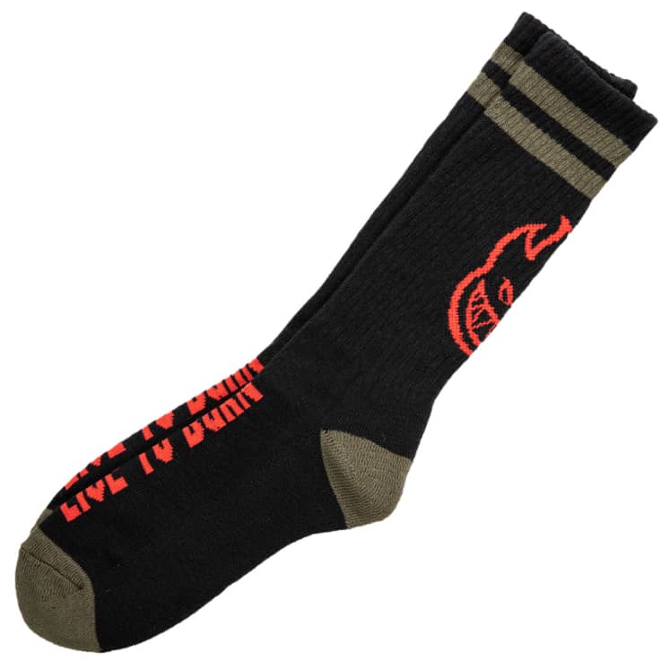 Spitfire Socks Heads Up Black/Olive/Red