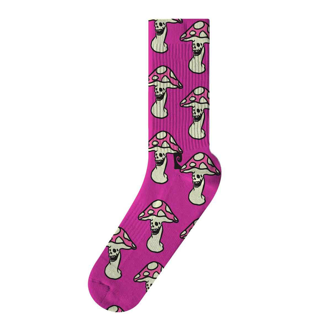 Psockadelic Socks Skull Shroom Pink