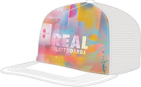 Real Skateboards Hat Trucker Snapback Acrylic/White