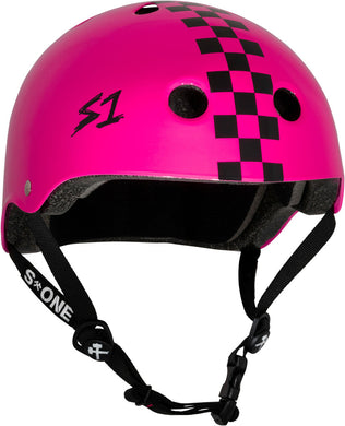 S-One Helmet Lifer Hot Pink With Checkers Gloss