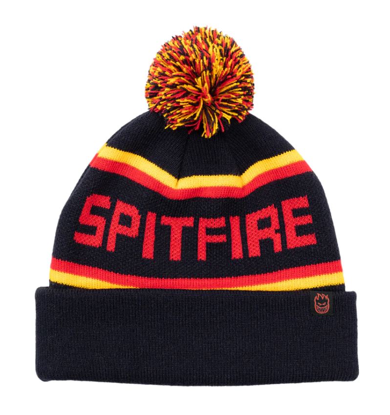 Spitfire Beanie Classic 87 Pom Navy Red Yellow