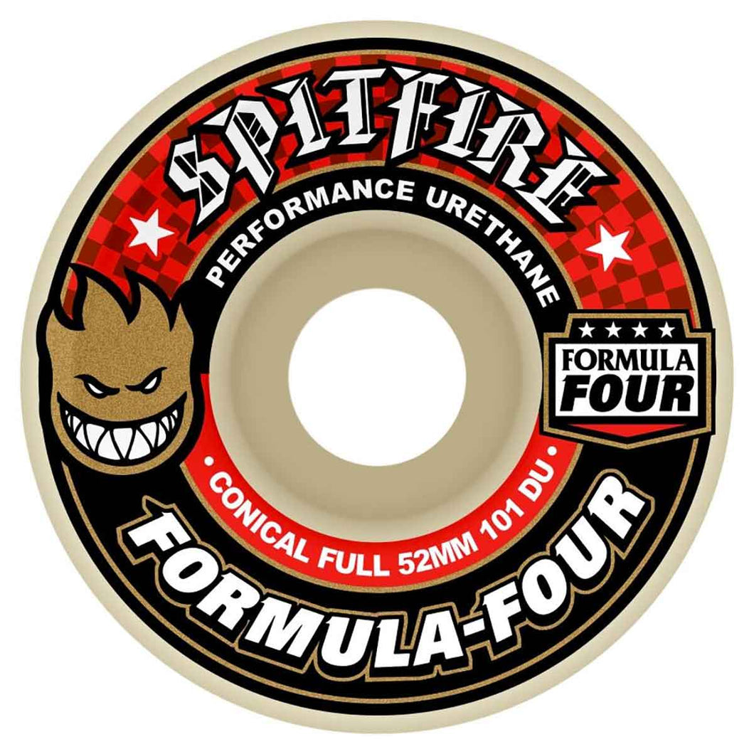 Spitfire Wheels 52mm Conical Full Red 101a Formula4