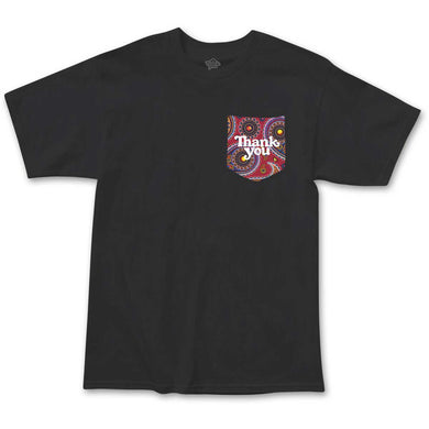 Thank You Tee Black Paisley Pocket