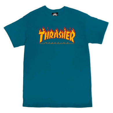Thrasher Tee Flame Galapagos Blue