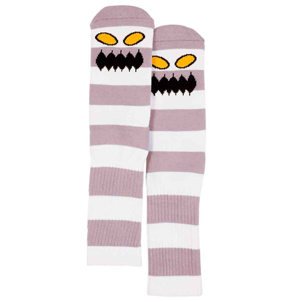 Toy Machine Socks Monster Big Stripe Mauve
