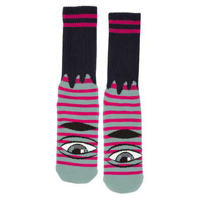 Toy Machine Socks Sect Eye Stripe Sage/Black