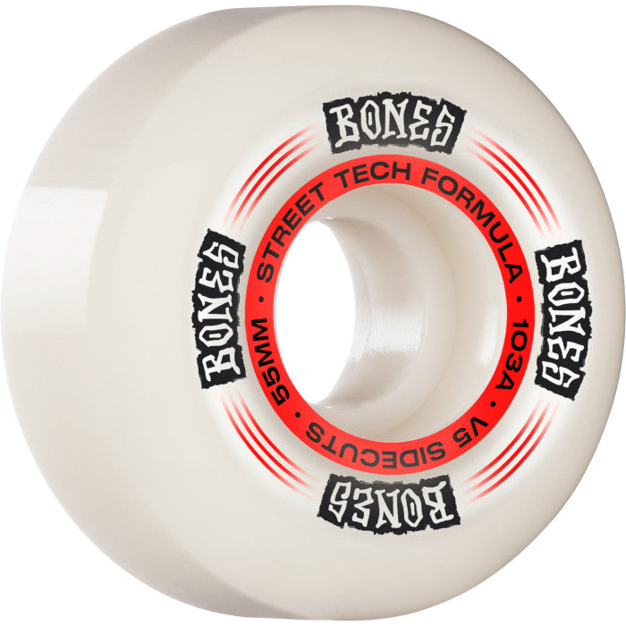 Bones 55mm V5 Sidecut Regulators Wheels White/Red 103a