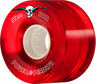 Powell Wheels 55mm Clear Cruiser Red 80a