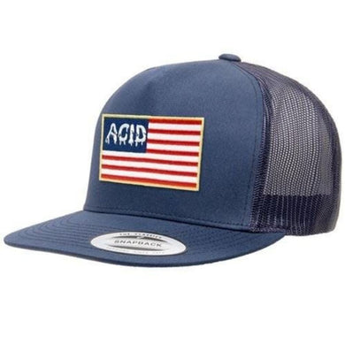ATM Trucker Hat Acid Flag Navy Mesh Snapback