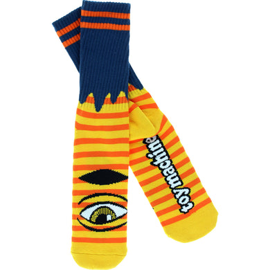 Toy Machine Socks Sect Eye Stripe Yellow/Navy