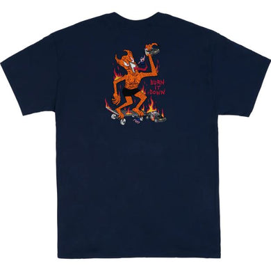 Thrasher Tee Burn It Down Navy