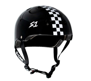 S-One Helmet Lifer Black Gloss W/Checkers
