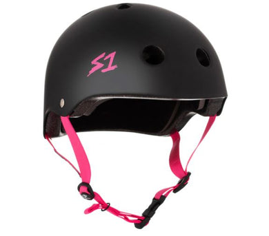 S-One Helmet Lifer Black Matte Pink Strap