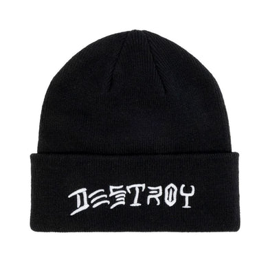 Thrasher Beanie Destroy Embroidered Black/White