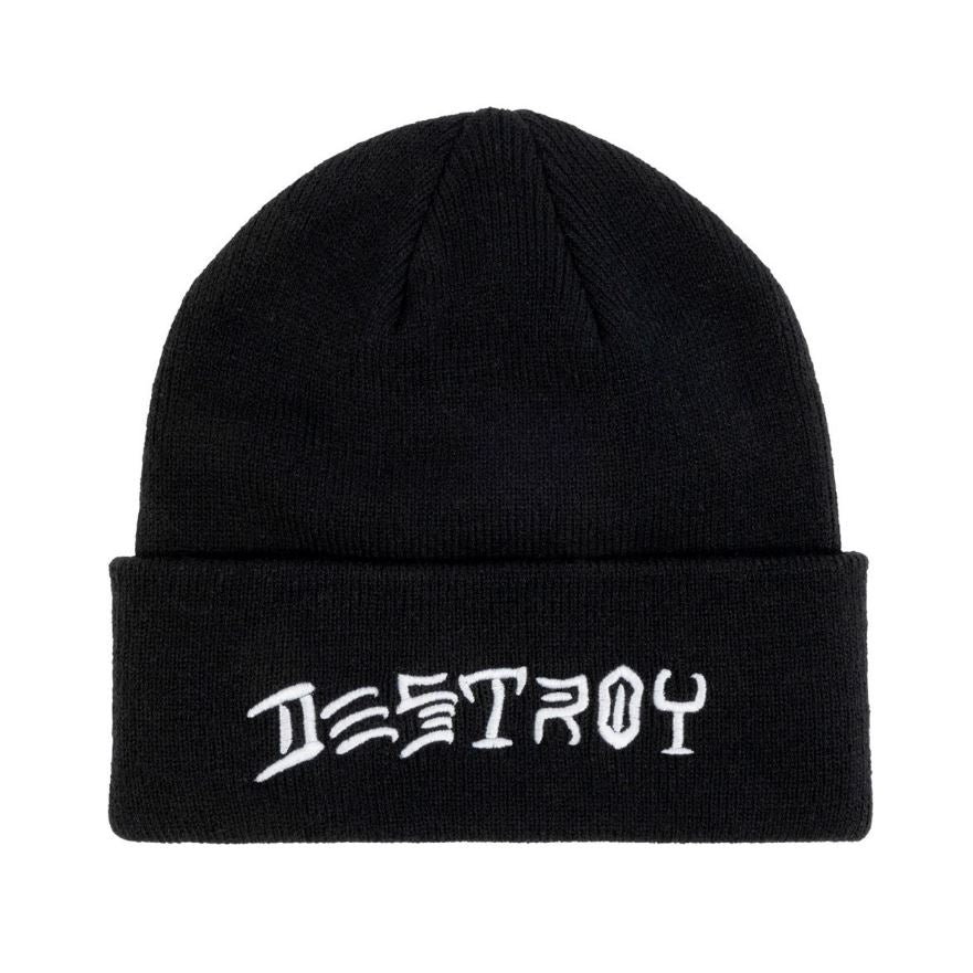 Thrasher Beanie Destroy Embroidered Black/White – Precision Skateshop