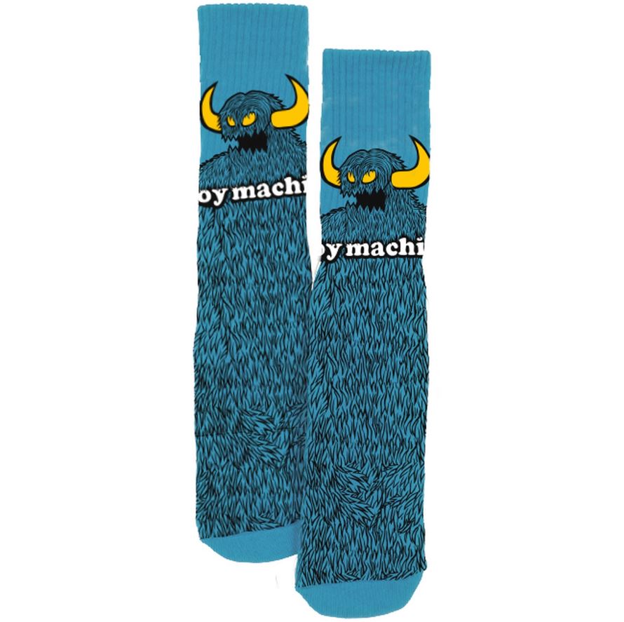 Toy Machine Socks Furry Monster Aqua Blue