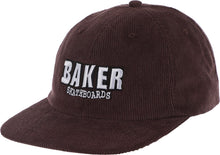 Load image into Gallery viewer, Baker Hat Brand Logo Brown Corduroy Snapback