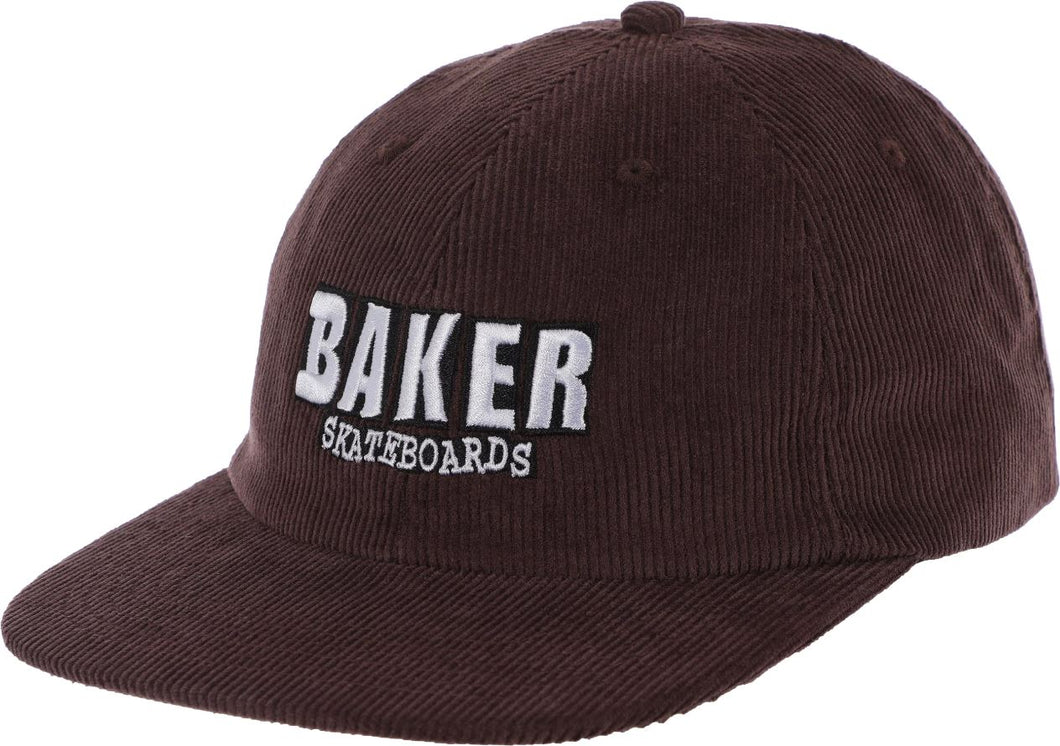 Baker Hat Brand Logo Brown Corduroy Snapback