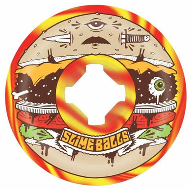 Slime Ball Wheels 56mm Burger Speed Balls Red/Yellow Swirl 99a