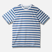 Load image into Gallery viewer, Baker Tee Stripe Capital B White/Blue